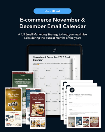 November & December Email Calendar